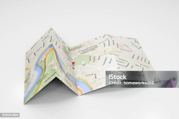 Road Map Stock Photo - Download Image Now - Map, Paper, Folded