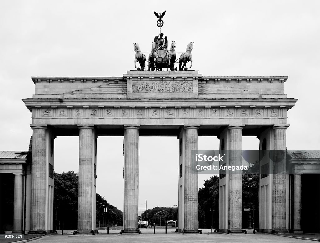 Brandenburg Gate in Berlin  Architectural Column Stock Photo