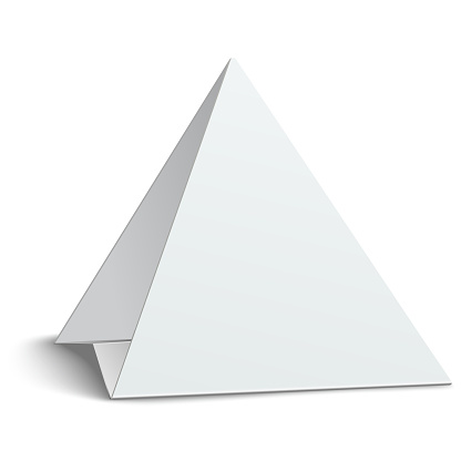 Triangular Table Display Paper Threecornered Triangular Blank Paper Table Card Isolated Stock ...