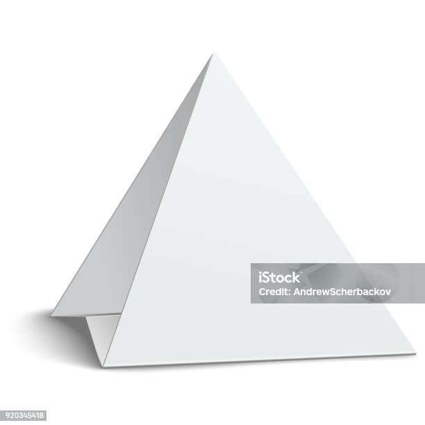 Triangular Table Display Paper Threecornered Triangular Blank Paper Table Card Isolated Stock ...