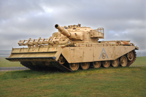Tank on a field. Modern military equipment.