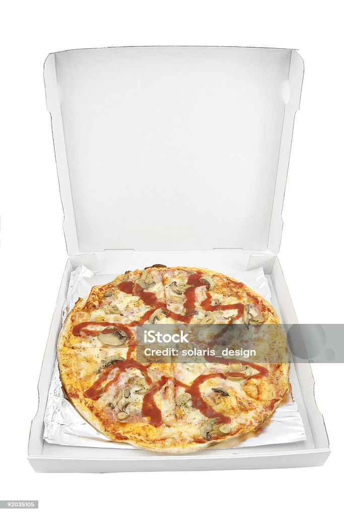 피자 상자 흰색 바탕에 흰색 배경 - 로열티 프리 0명 스톡 사진