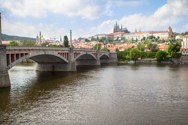 istock Prague Castle and Charles Bridge in Prague across the river Vltava 920353022