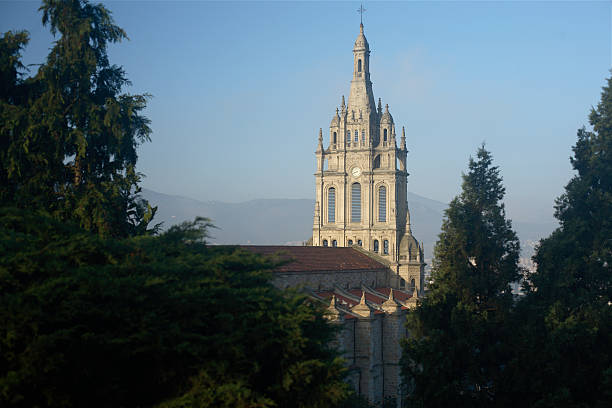 Basilica of Santa Maria del Coro in San Sebastian, Donostia, in a cloudy day, Spain