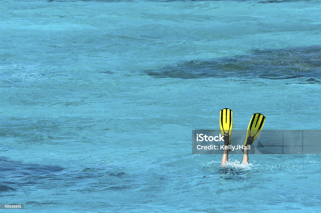 Fins que aparecen fuera del mar - Foto de stock de Actividades recreativas libre de derechos