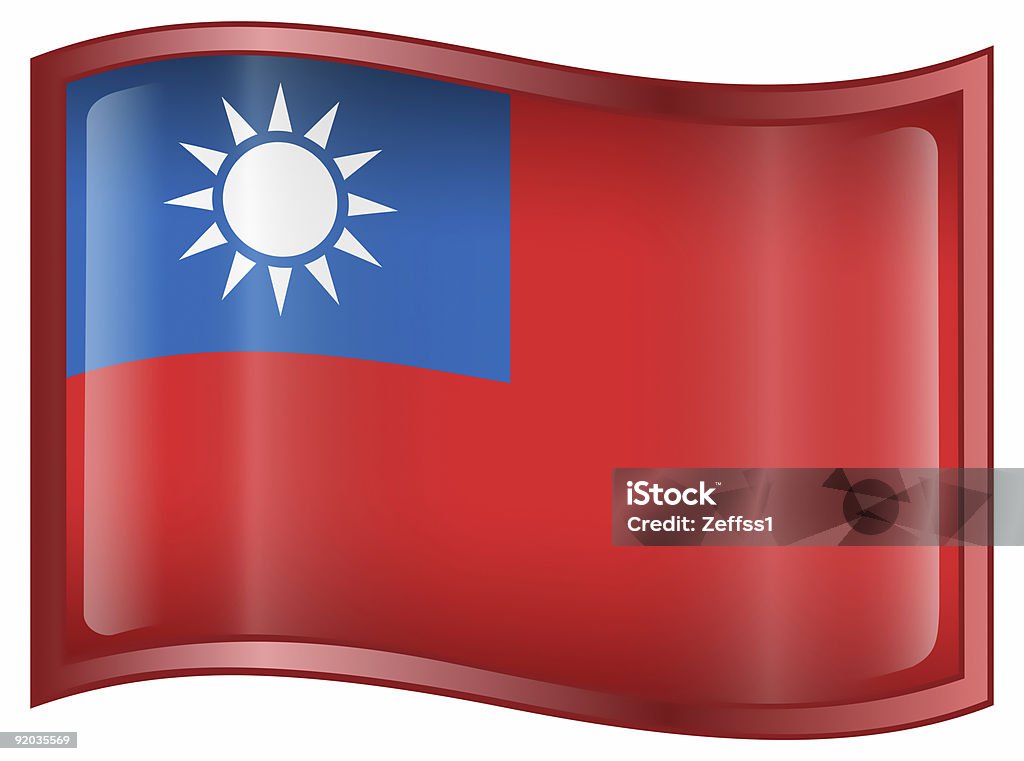 台湾国旗アイコンの白い背景で隔離されます。 - アイコンのロイヤリティフリーストックフォト