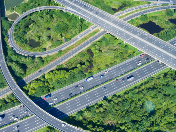 istock Aerial city viaduct highway 920356566