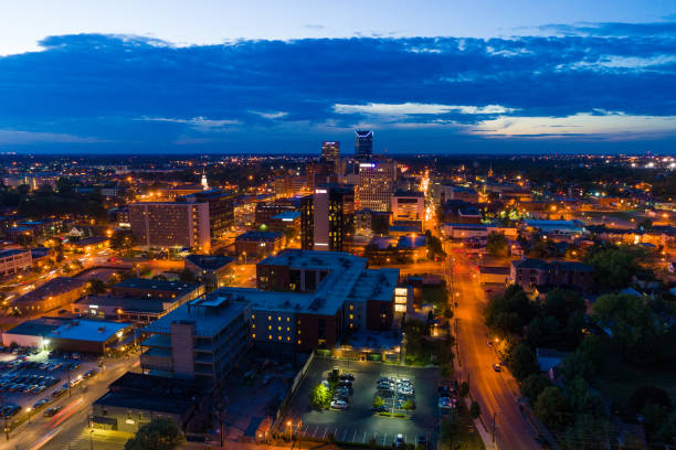 Lexington Downtown Aerial at Dusk