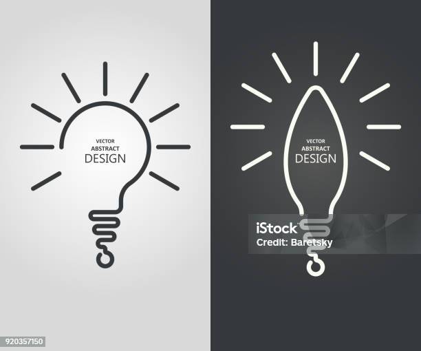 Set The Stylized Lamp Stock Illustration - Download Image Now - Light Bulb, Logo, Inspiration