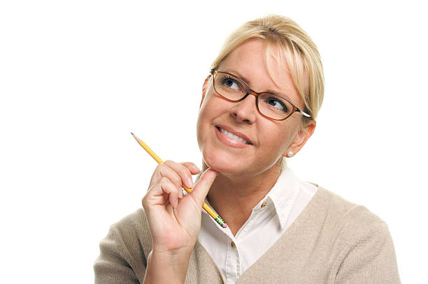 istock Beautiful Woman with Pencil 92037013