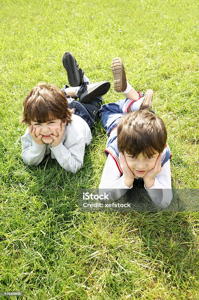 Dois Meninos na natureza - Royalty-free Amizade Foto de stock