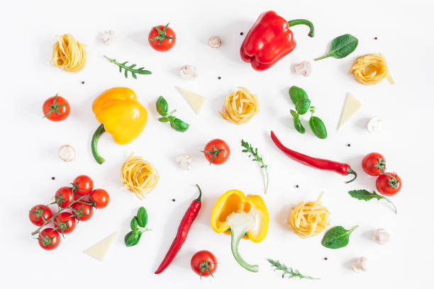 istock Ingredients for cooking pasta. Flat lay, top view 920370576