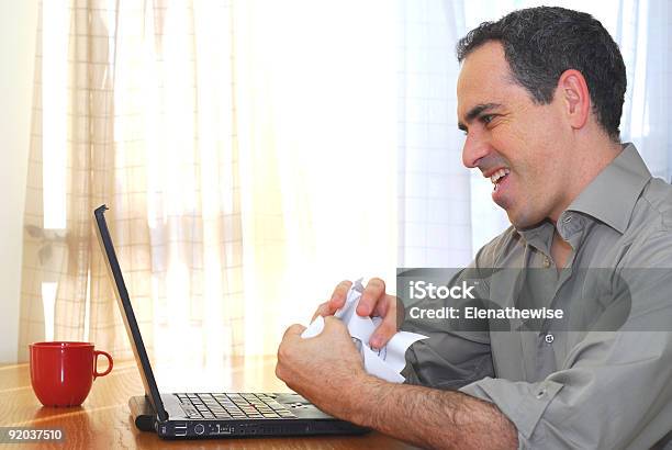 Man With Laptop Stock Photo - Download Image Now - Adult, Adults Only, Anger