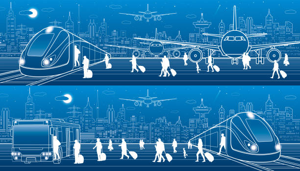 Airbart Train Graphics 220+ Futuristic Airport Terminal Stock Illustrations, Royalty-Free ...