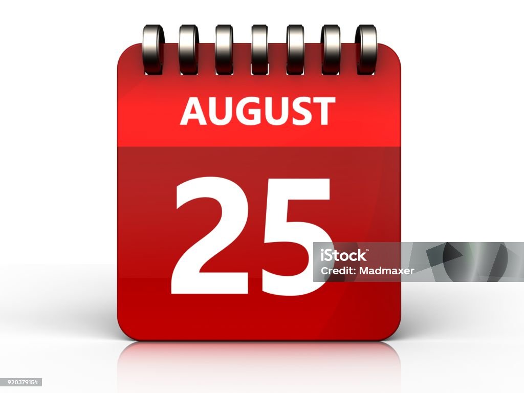 Calendario 3d 25 Agosto - Fotografie stock e altre immagini di Affari -  Affari, Agenda, Agosto - iStock