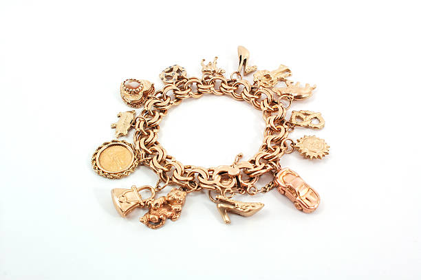 Gold Charm Bracelet  good luck charm photos stock pictures, royalty-free photos & images