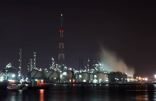 istock Petrochemical plant in the night 92038132