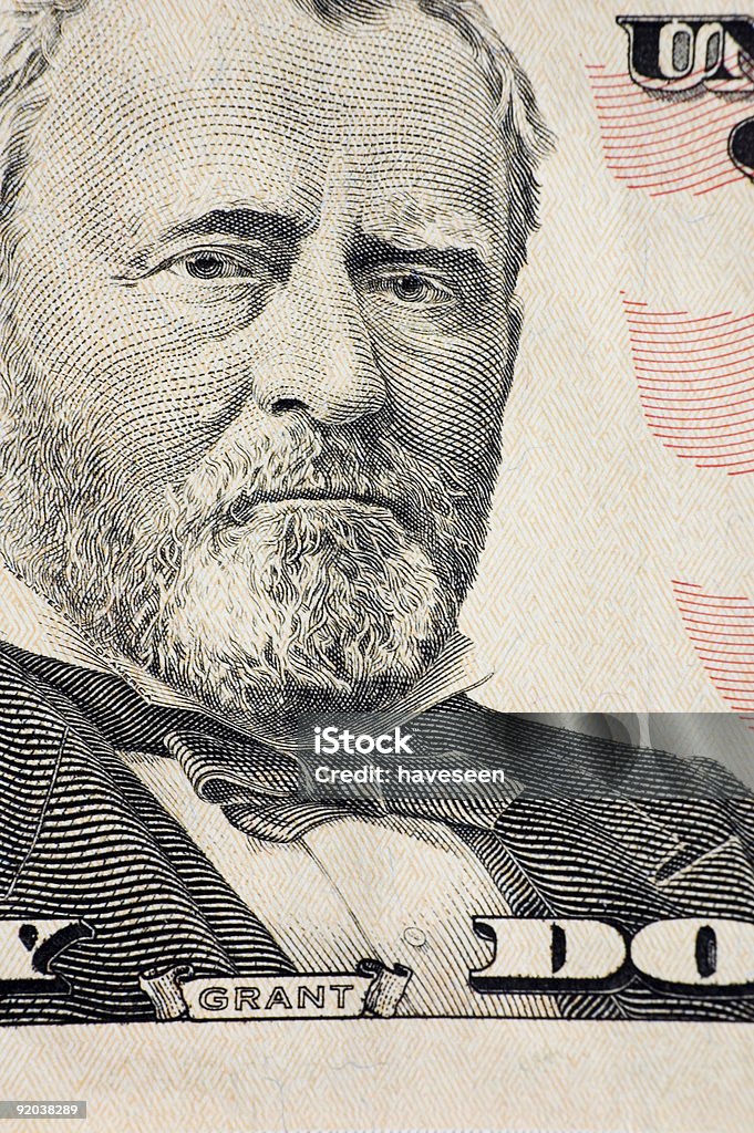 Grant auf 50 US-Dollar bill - Lizenzfrei Ausverkauf Stock-Foto