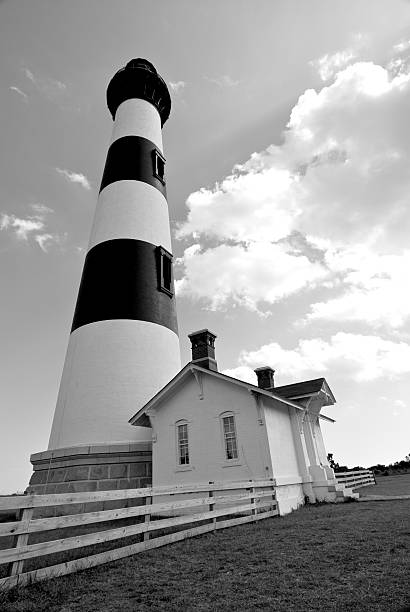 istock Bodie Island Lighthouse, looking up, b/w vertical 92038623