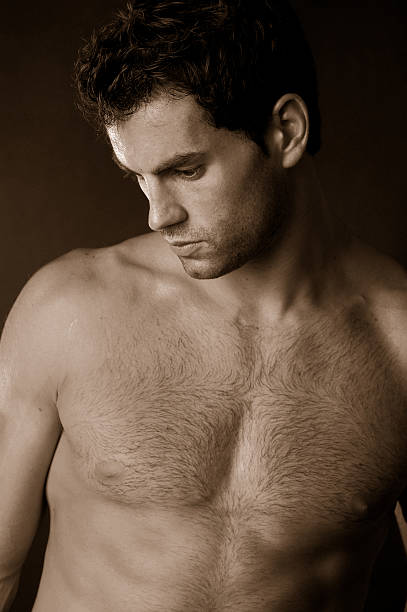 nel profondo bolla - hairy men shaving chest foto e immagini stock
