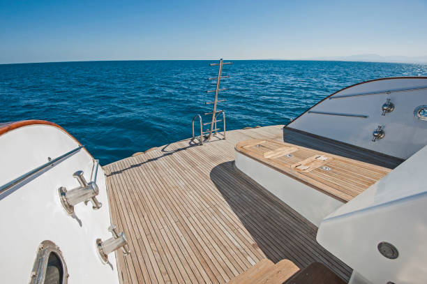 istock Stern deck of a large luxury motor yacht 920392518