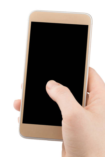 istock The hand holding phone isolated on white clipping path inside 920392748