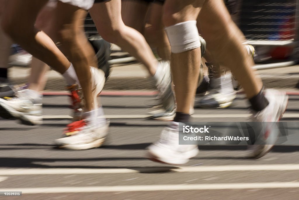 Correr uma maratona com feridas Joelho - Royalty-free Ao Ar Livre Foto de stock