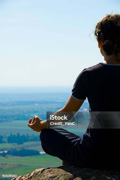 Meditation Stock Photo - Download Image Now - Adult, Blue, Carefree