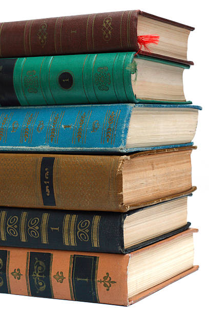 istock Pile of Old Antique Books on white background 92039346