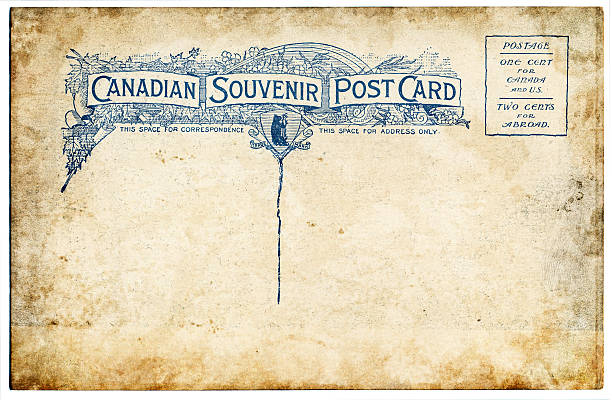 antigua postal canadiense - 1920s style postcard old paper fotografías e imágenes de stock