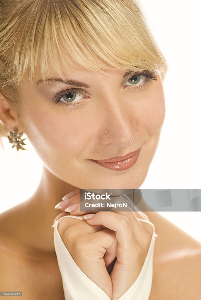 Zbliżenie-portret piękne blond Dziewczyna - Zbiór zdjęć royalty-free (Blond włosy)