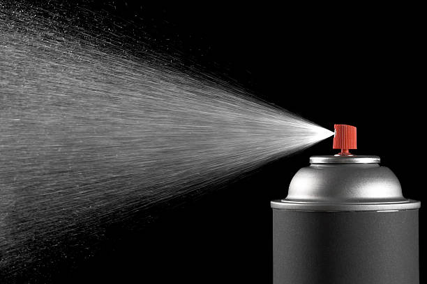 Blank spray can isolated on black.