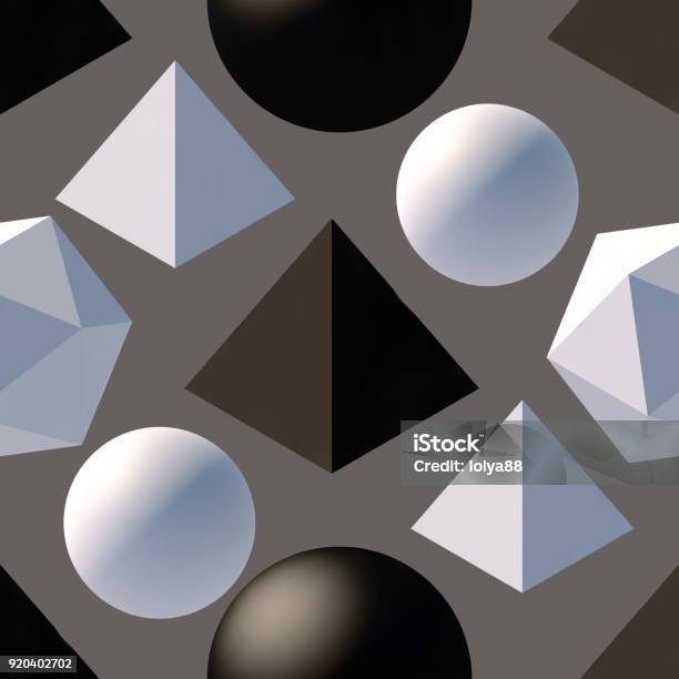 Pattern With 3d Shapes Stock Illustration - Download Image Now ...