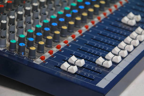 istock sound mixer control. equipment  old which has dust,  select focus with shallow depth of field. 920418450