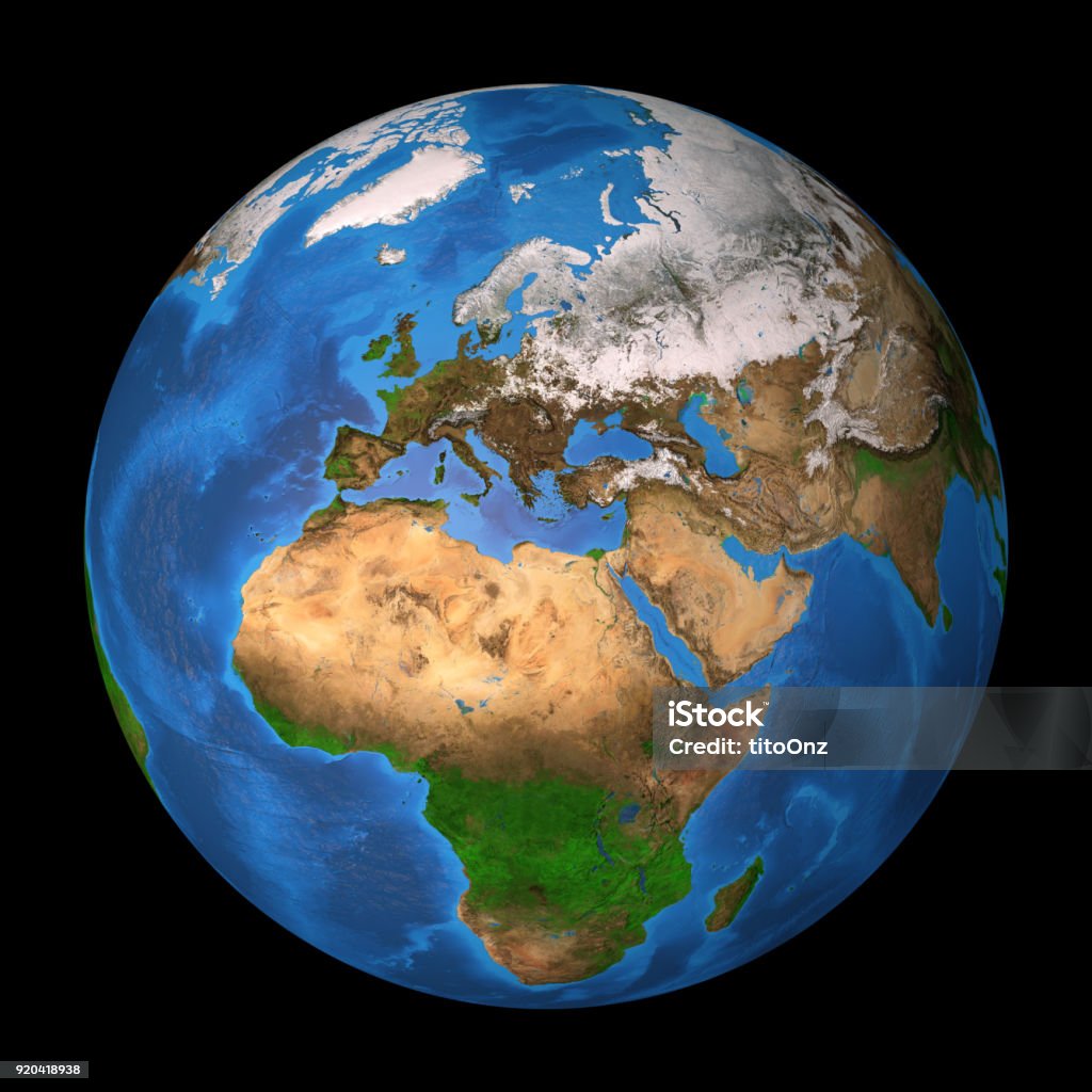Pianeta Terra. Europa, Africa e Asia. - Foto stock royalty-free di Satellite