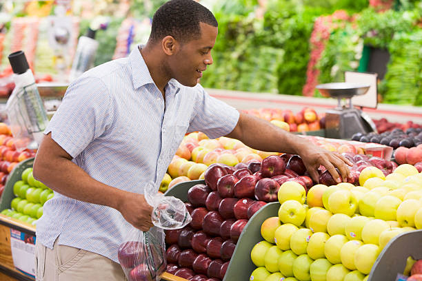 istock Man shopping in produce section 92041933