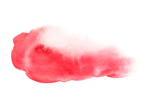 Abstract Red Watercolor Isolated On White Backgrounds, Hand Paint On Paper.