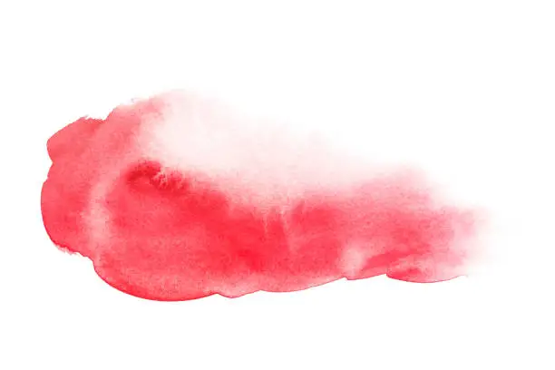 Photo of Abstract Red Watercolor Isolated On White Backgrounds