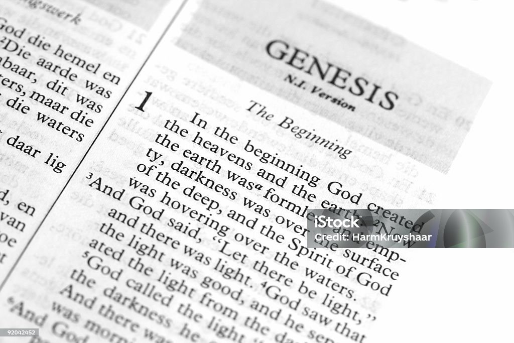 genesis texto de bíblia - Foto de stock de Bíblia royalty-free