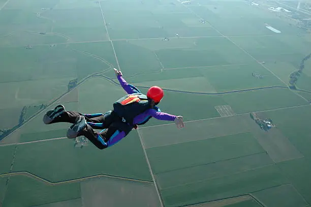 Photo of Royalty Free Stock Photo: Woman Skydiving - I Can Fly!