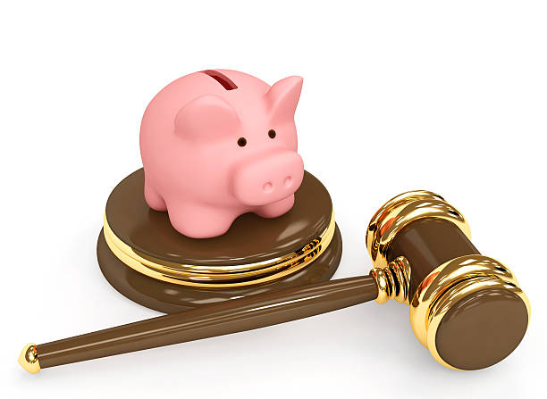 istock Judicial 3d gavel and piggy bank 92042698