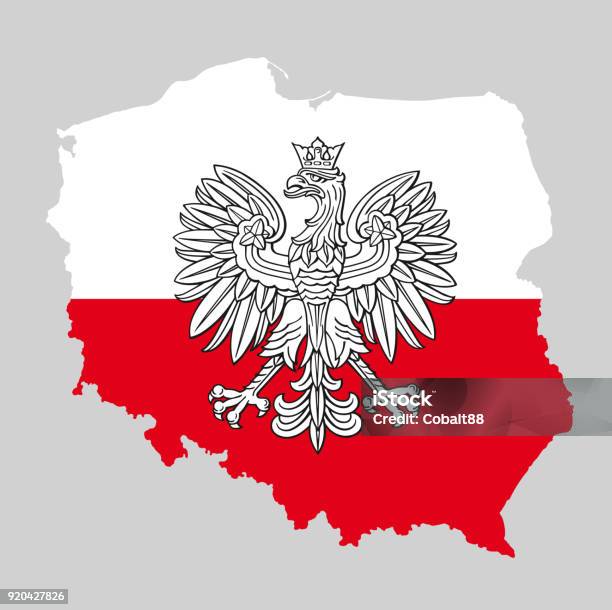 Poland Map With Eagle Stock Illustration - Download Image Now - Eagle - Bird, Poland, Map