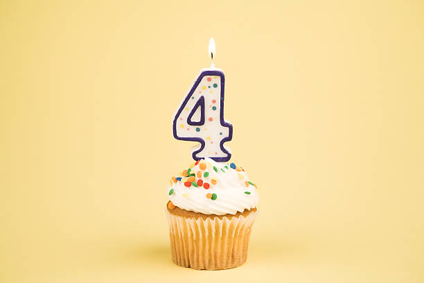 Cupcake Number Series (4) stock photo