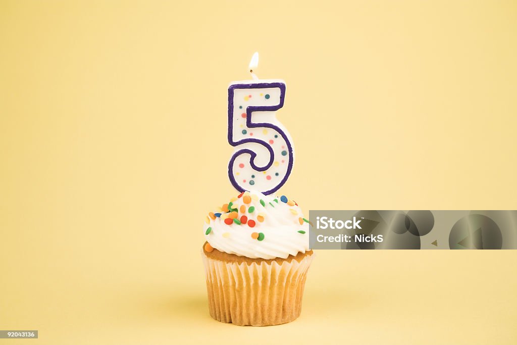 Cupcake Number Series (5)  Number 5 Stock Photo