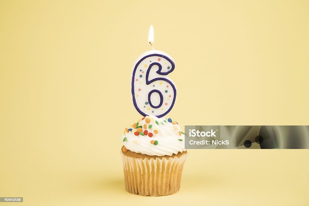 Cupcake Number Series (6)  Number 6 Stock Photo