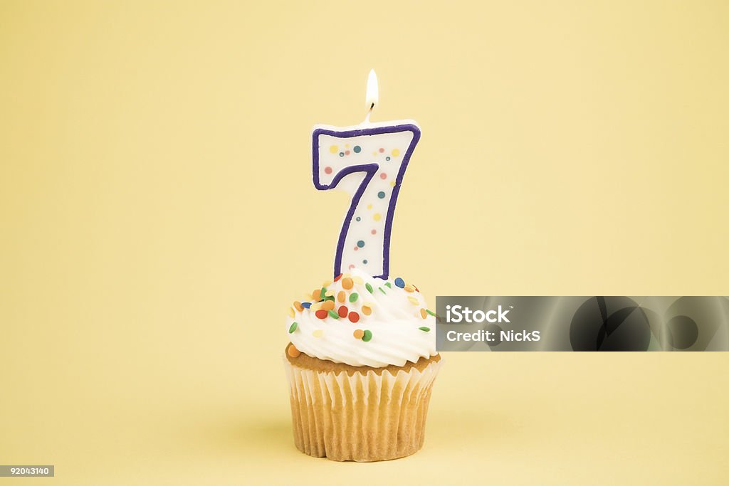 Cupcake Number Series (7)  Number 7 Stock Photo