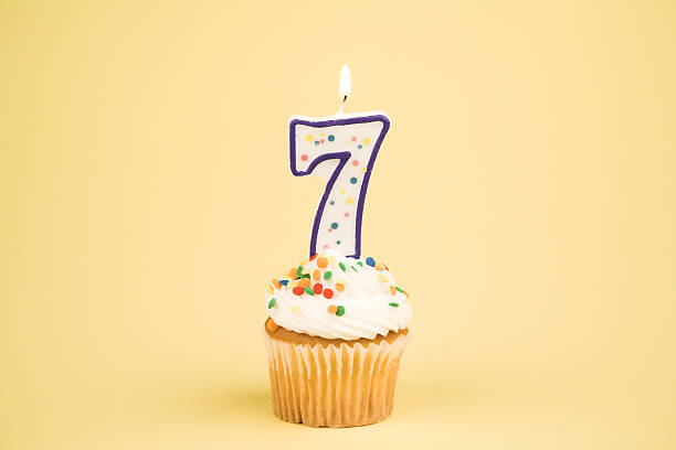 Cupcake Number Series (7)  6 7 years stock pictures, royalty-free photos & images