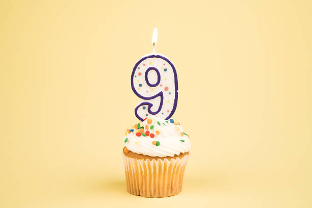Cupcake Number Series (9) stock photo