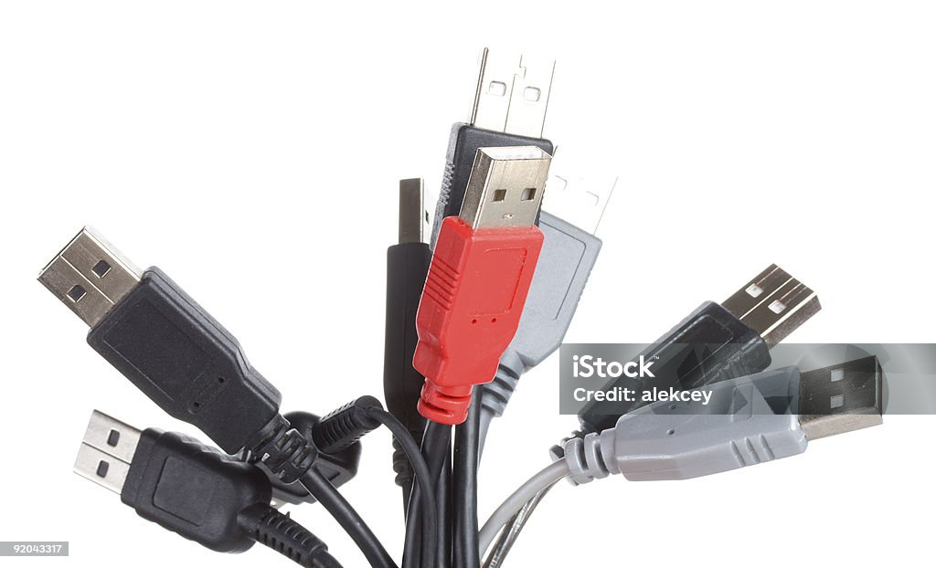 Bündel von usb-Kabel - Lizenzfrei Ausrüstung und Geräte Stock-Foto