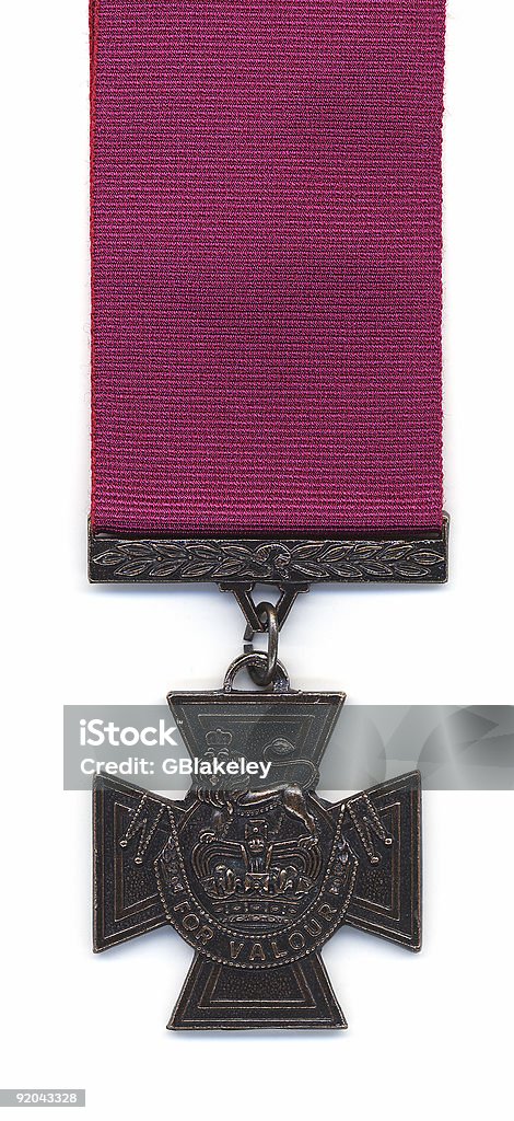 British Victoria Cross - Crimson Ribbon  The Victoria Cross Stock Photo